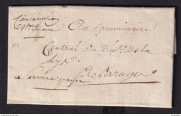 DDDD 638 - Lettre Précurseur TTB Illustration COURTRAY An 7 à BRUGES - Verso Cachet Admin. Municipale - Service Pressé!! - 1794-1814 (Periodo Francese)