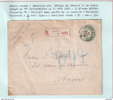 190/38 -- Les RECOMMANDES - Enveloppe + 5 X TP 45 AUDENAERDE 1888 Vers Anvers - Etiquette Reco - Buste