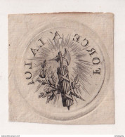 DDCC 421 - Révolution Française - Feuillet De 52 X 55 Mm , Empreinte à L'inverse De Cachet/médaille (?) FORCE A LA LOI - Rivoluzione Francese