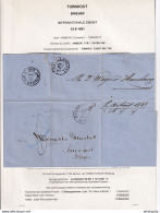 DDCC 412 - CARTES A JOUER - Lettre Non Affranchie HAMBURG 1861 Vers Mesmaekers § Moentack à TURNHOUT - Non Classés