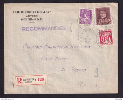 DDBB 774 - Enveloppe TP Képi + Cérès/Mercure ANTWERPEN 1936 En Ville - Bel Affranch. Avec TP 338 (COB 50 EUR S/lettre) - 1931-1934 Quepis