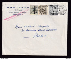 DDBB 750 - Enveloppe Avec 2 DECOUPURES Entiers Postaux Lions Héraldiques + TP Lunettes BRUXELLES 1960 - Tarjetas 1951-..