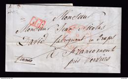 DDBB 564 - Lettre Précurseur En PP HASSELT 1843 Vers FRANCOMONT Près VERVIERS - Verso Càd. + SR - Port 4 Décimes - 1830-1849 (Belgique Indépendante)