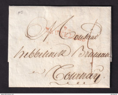 DDBB 560 - Lettre Précurseur 94 BRUXELLES 1797 Vers Le Banquier Hebbelinck Bruneau à TOURNAI - Port 5 Décimes - 1794-1814 (French Period)