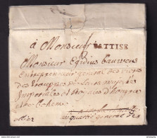DDBB 197 - Histoire Postale De BATTICE - Précurseur 1747 Griffe BATTISE(avec S) - Lettre écrite à LUXEMBOURG - TRES RARE - 1714-1794 (Pays-Bas Autrichiens)
