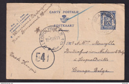 DDBB 027 -- Relations Avec Le CONGO - Entier Petit Sceau BARBENCON Via BEAUMONT 6 III 1945 Vers LEOPOLDVILLE 18/5/45 - Weltkrieg 1939-45 (Briefe U. Dokumente)