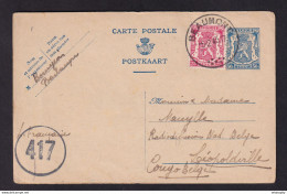 DDBB 026 -- Relations Avec Le CONGO - Entier Petit Sceau BARBENCON Via BEAUMONT 5 II 1945 Vers LEOPOLDVILLE - WW II (Covers & Documents)