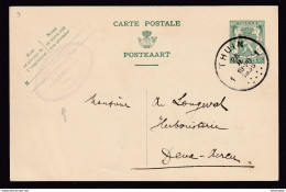 DDBB 088 --  Entier Petit Sceau THUIN 1935 Vers Herboristerie Longeval à DEUX-ACREN - Cachet Privé Pharmacien Bourgeois - Briefkaarten 1934-1951