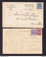 DDBB 019 - 2 X Carte Privée TP Albert, Houyoux Et Sceau LIEGE 1928/44 - Signatures Autographes Du Peintre Ed. Masson - Autres & Non Classés