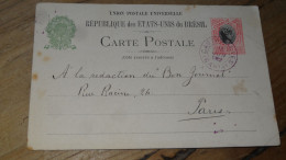 BRASIL, Entier Postal 100r - Castro Alves Bahia 1902 ......Boite-2......259 - Briefe U. Dokumente