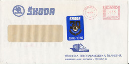 Iceland Cover With Meter Cancel Reykjavik 3-11-1976 (SKODA) (the Flap On The Backside Of The Cover Is Missing) - Storia Postale