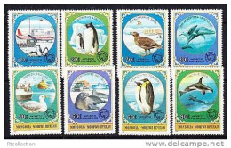 Mongolia 1980 Antarctic Wildlife Animals Exploration Bird Penguin Whale Dolphins Seal Sealife Stamps MNH Mi 1336-1343 - Fauna Antartica