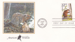 États-Unis FDC 1987 1748 Castors - 1981-1990