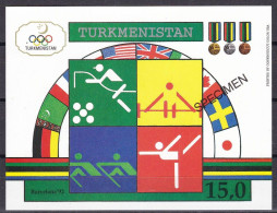 Turkmenistan Block2 MNH/postfrisch 1992 Barcelona Mit Aufdruck SPECIMEN - Turkmenistan