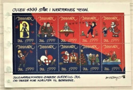 Denmark 1999 Jul Julemærke Christmas Poster Stamp Vignette - Plaatfouten En Curiosa