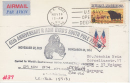 USA  Antarctic Development Squadron VXE-6 From McMurdo To South Pole "45th Ann. Byrd's Fligh"  29 NOV 1974  (58812) - Polar Flights
