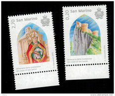 San Marino 2016 1000 Traslazione Del Corpo Di San Leone 2v  Complete Set ** MNH - Neufs