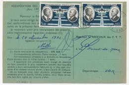 FRANCE - 4 Ordres De Réexpédition, Affranchis 5,00F Poste Aérienne Daurat / Vanier - 1960-.... Brieven & Documenten