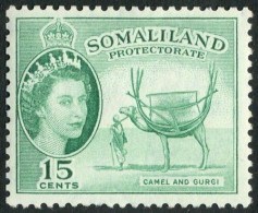 British Somaliland Protectorate, British Somalia, 1953, Camel And Gurgi 15c - Somaliland (Herrschaft ...-1959)