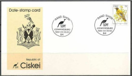 Ciskei 1984, Birds, Rand Show, Special Postmark & Card - Ciskei