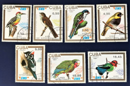 CUBA 1991, AVES AUTÓCTONAS, Postal Expres Internacional, Complete Issue USED, RARE!! - Usados
