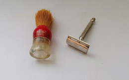 PENNELLO DA BARBA OMEGA PURA SETOLA VINTAGE E RASOIO PER LAMETTE GILLETTE - Lamette Da Barba