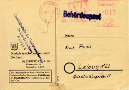 Dresden Vers Leipzig Sur Carte Postal 1951 - Cartas & Documentos