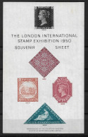 GREAT BRITAIN  1950 LONDON  International Stamps Exhibition - MINI SHEET - CINDERELLA - Werbemarken, Vignetten