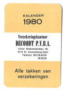 Sint Amandsberg Gent Verzekeringskantoor Decoodt 1980 Kalender Visitekaartje - Small : 1971-80