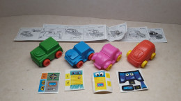 1997 Ferrero - Kinder Surprise - K97 55, 56, 57 & 58 - Funny Cars - Complete Set + 4BPZ's - Monoblocs