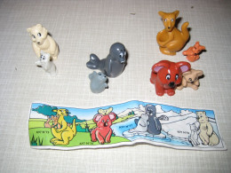 1997 Ferrero - Kinder Surprise - K97 75, 76, 77 & 78 - Animal Families - Complete Set + BPZ - Monoblocs