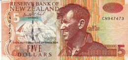 New Zealand 5 Dollars ND (1992-97) VF P-177a "free Shipping Via Registered Air Mail" - Nuova Zelanda