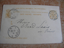 Luxembourg Wiltz 1885 Entier Postal - Wiltz