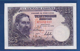 SPAIN - P.147 – 25 PESETAS 1954 AUNC, S/n H9406947 - 25 Peseten