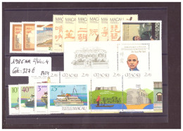 MACAU - ANNEE COMPLETE 1986 ( SANS  LE BLOC 4 )  ** ( SANS CHARNIERE / MNH )   COTE: 327 €  -  ( WARNING: NO PAYPAL ) - Annate Complete