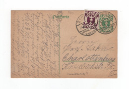 1922 Danzig 50 Pfg Ganzsache P20 Und 75 Pfg Zusatzfrankatur Minr 93 Gest. Zoppot Nach Berlin - Postal  Stationery