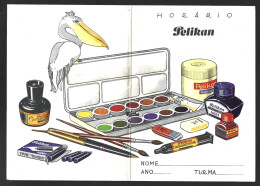 School Timetable 1965. Pelican. Pelikan. Paints. Guachos. Stundenplan 1965. Pelikan. Pelikan. Farben. Guachos. - World