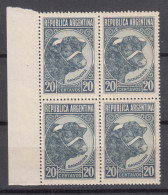 Argentina 1936 Mi#421 Mint Never Hinged Piece Of 4 - Nuovi