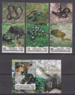 Cuba 2020 Snakes, Mint Never Hinged Complete Set + Block - Neufs