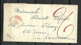 SCHWEIZ Switzerland 1847 Faltbrief Folded Letter From Geneve To Lausanne - ...-1845 Prefilatelia