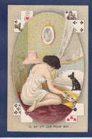 CPA Jeu De Cartes Carte à Jouer écrite Femme Woman Art Nouveau érotisme - Cartes à Jouer