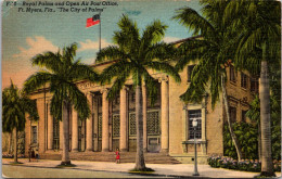 Florida Fort Myers Royal Palms And Open Air Post Office 1956 Curteich - Fort Myers