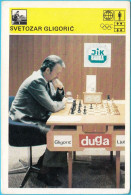 SVETOZAR GLIGORIC - Chess Yugoslav Grandmaster * Yugoslav Vintage Card 1980 * Echecs Ajedrez Schach Scacchi Check Shah - Autres & Non Classés