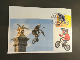 (1 R 38) Paris 2024 Olympics Games - BMX Cycling (with 2000 Sydney Olympic Cycling Stamp From Mini-sheet) - Verano 2024 : París