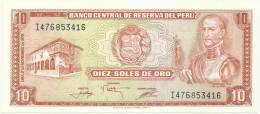 PERU - 10 SOLES DE ORO - 17.11.1976 - Pick 112 - UNC. - GARCILASO INCA DE LA VEGA - Pérou