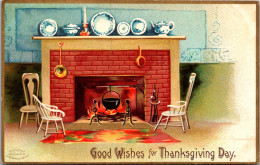 Thanksgiving Good Wishes With Foreplace Scene Clapsaddle  - Giorno Del Ringraziamento