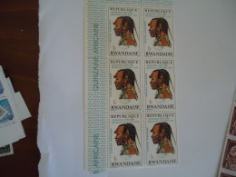 RWANDA  MNH   STAMPS   BLOCK OF 6  WOMENS COIFFES - Other & Unclassified