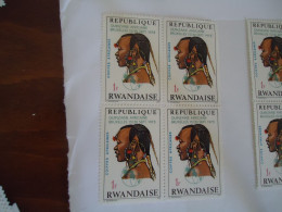 RWANDA  MNH   STAMPS   BLOCK OF 4   CULTURE WOMENS COIFFES - Other & Unclassified