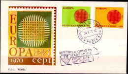 Europa CEPT 1970 Italie - Italy - Italien FDC4 Y&T N°1047 à 1048 - Michel N°1309 à 1310 - 1970