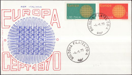 Europa CEPT 1970 Italie - Italy - Italien FDC7 Y&T N°1047 à 1048 - Michel N°1309 à 1310 - 1970
